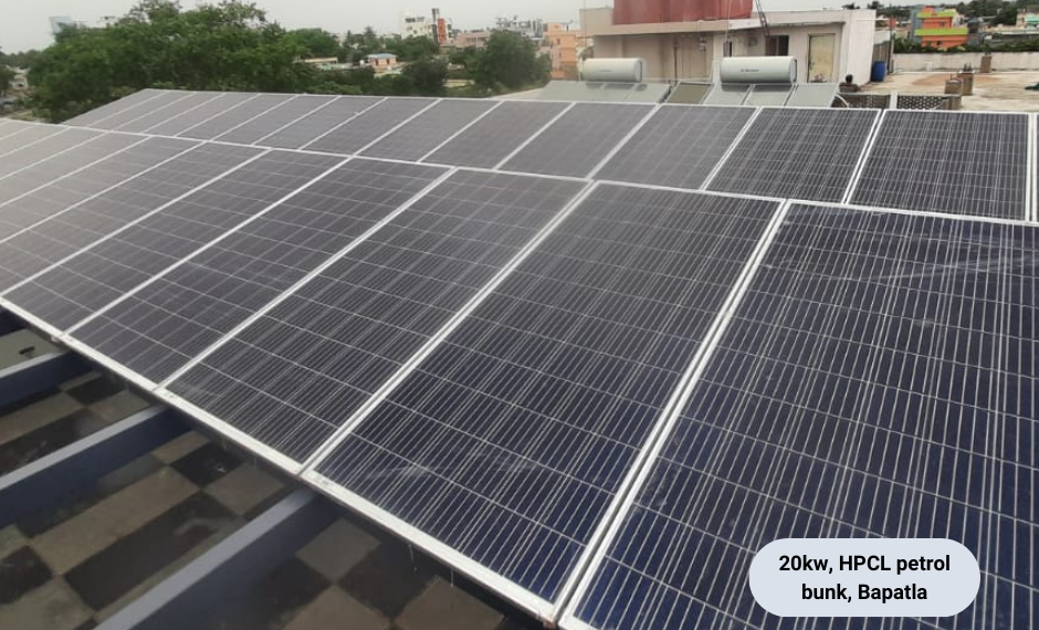 HPCL Petrol bunk, Bapatla - 20 kW Solar Installation in Guntur 1