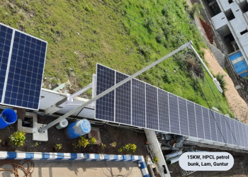 HPCL Petrol bunk, Lam Guntur - 15 kW Solar Installation in Guntur