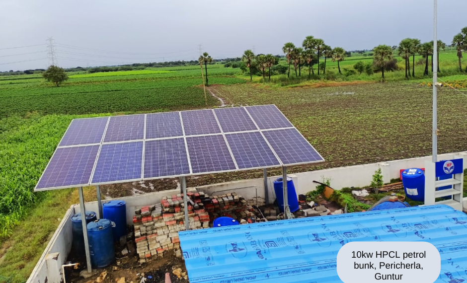 HPCL Petrol bunk pericherla - 10kW Solar Installation in Guntur