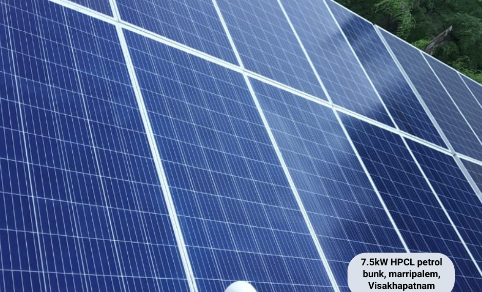 HPCL Petrol bunk Marripalem - 7.5 kW Solar Installation in visakhapatnam